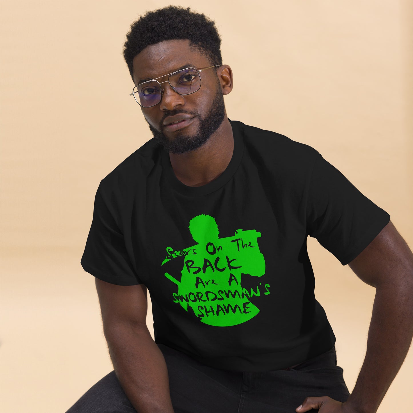 "Scars On The Back Are A Swordsman's Shame" Zoro Inspired Quote T-Shirt One Piece (Dark Fabric)