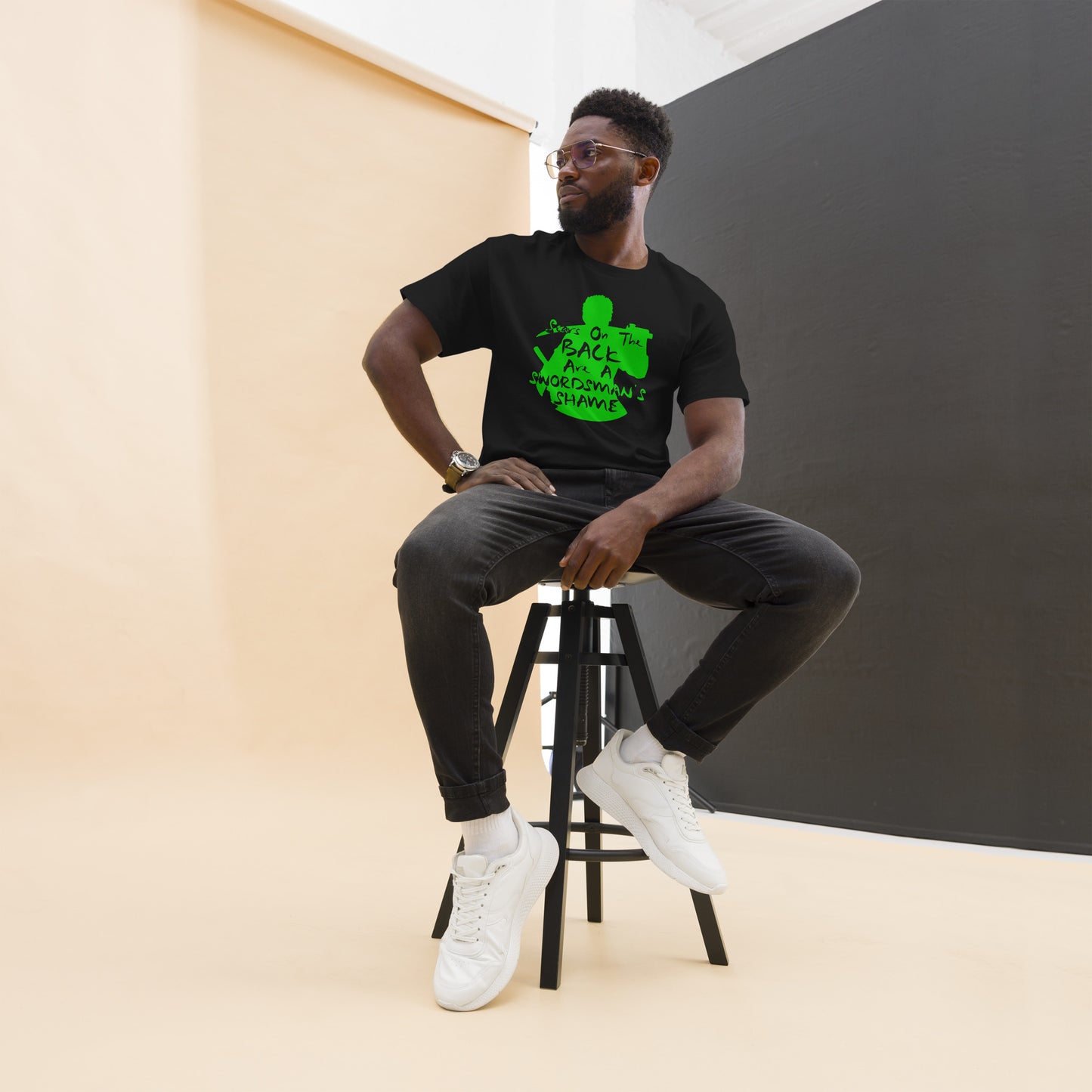 "Scars On The Back Are A Swordsman's Shame" Zoro Inspired Quote T-Shirt One Piece (Dark Fabric)