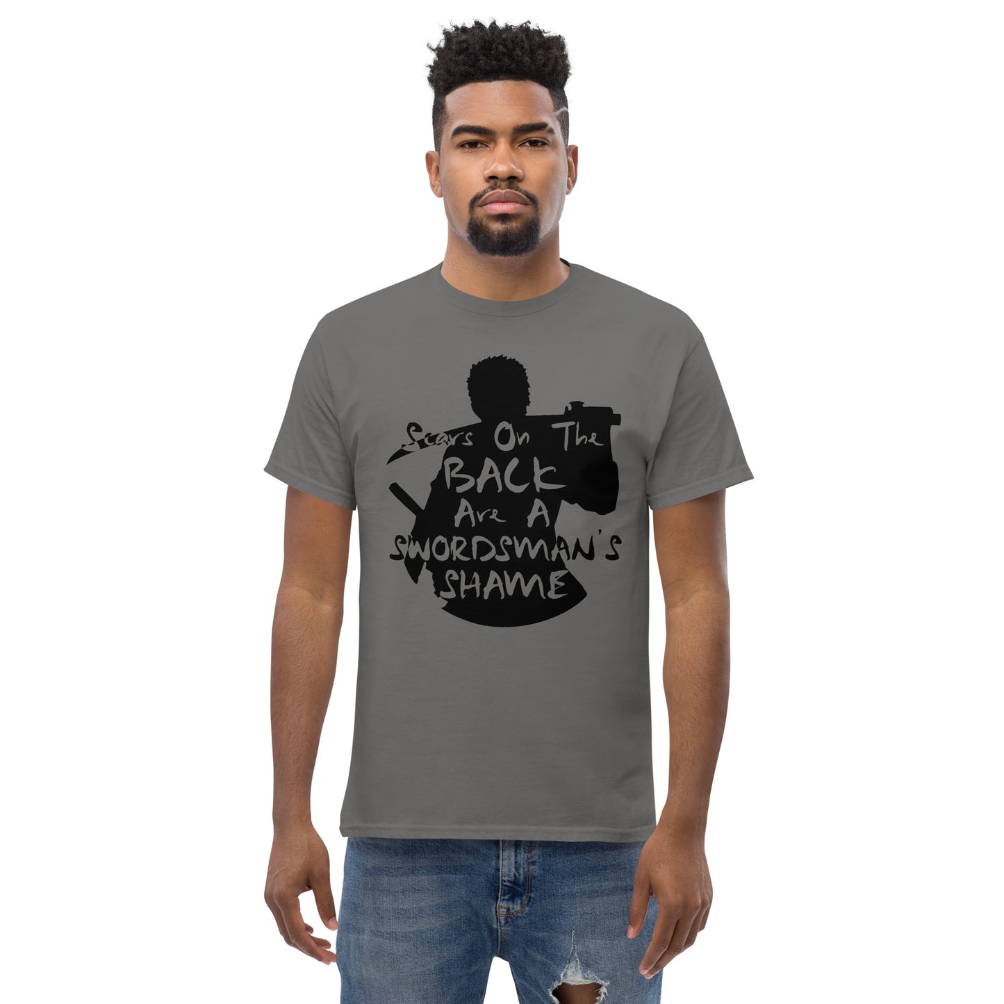 "Scars On The Back Are A Swordsman's Shame" Zoro Inspired Quote T-Shirt One Piece