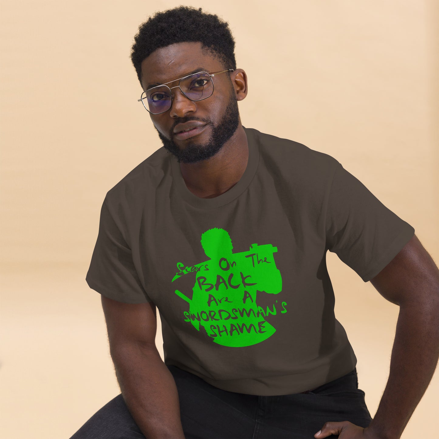 "Scars On The Back Are A Swordsman's Shame" Zoro Inspired Quote T-Shirt One Piece (Dark Fabric)