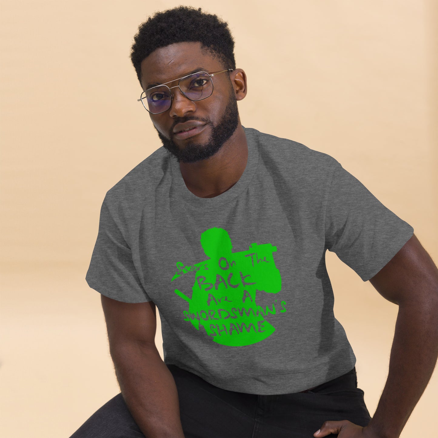 "Scars On The Back Are A Swordsman's Shame" Zoro Inspired Quote T-Shirt One Piece (Dark Fabric)
