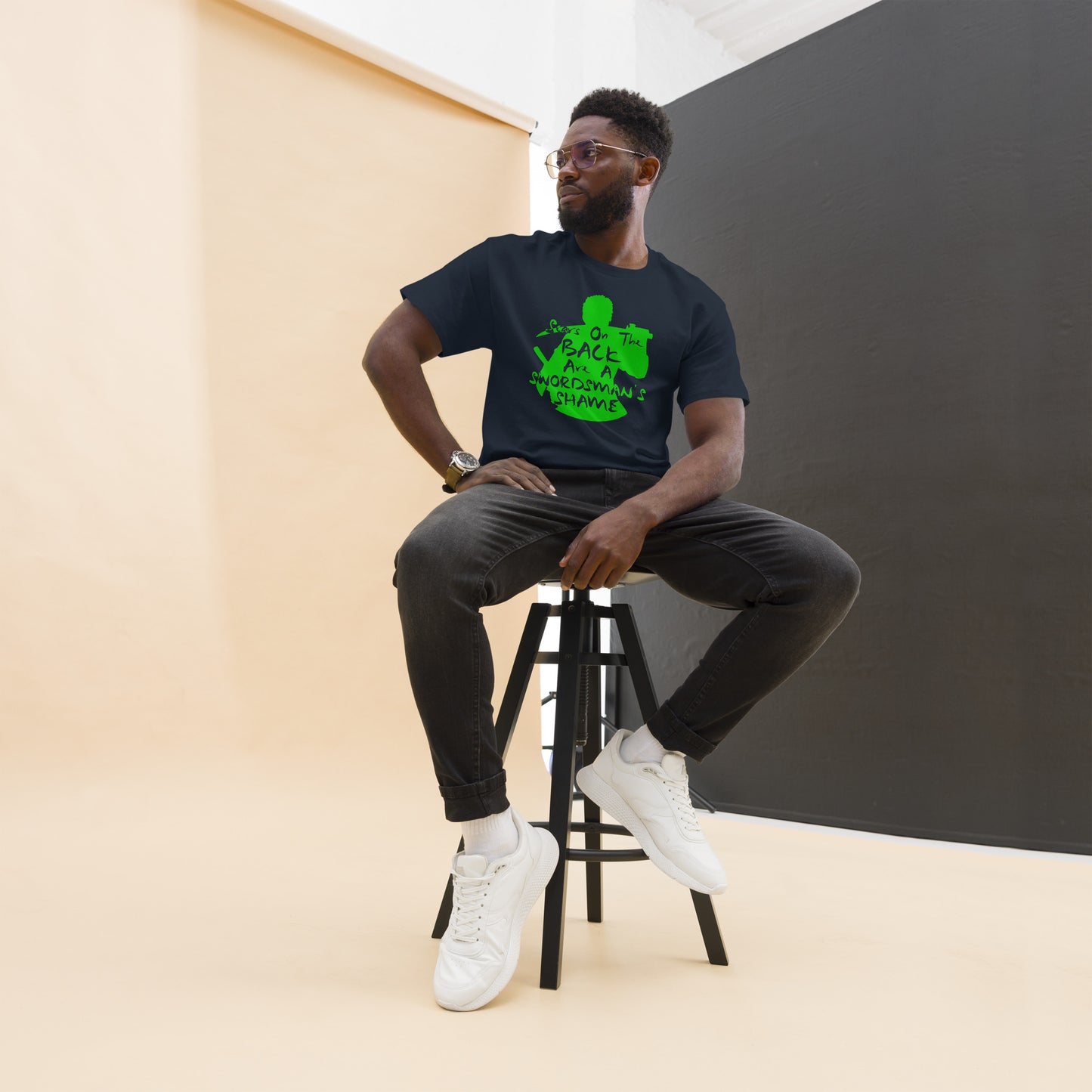"Scars On The Back Are A Swordsman's Shame" Zoro Inspired Quote T-Shirt One Piece (Dark Fabric)
