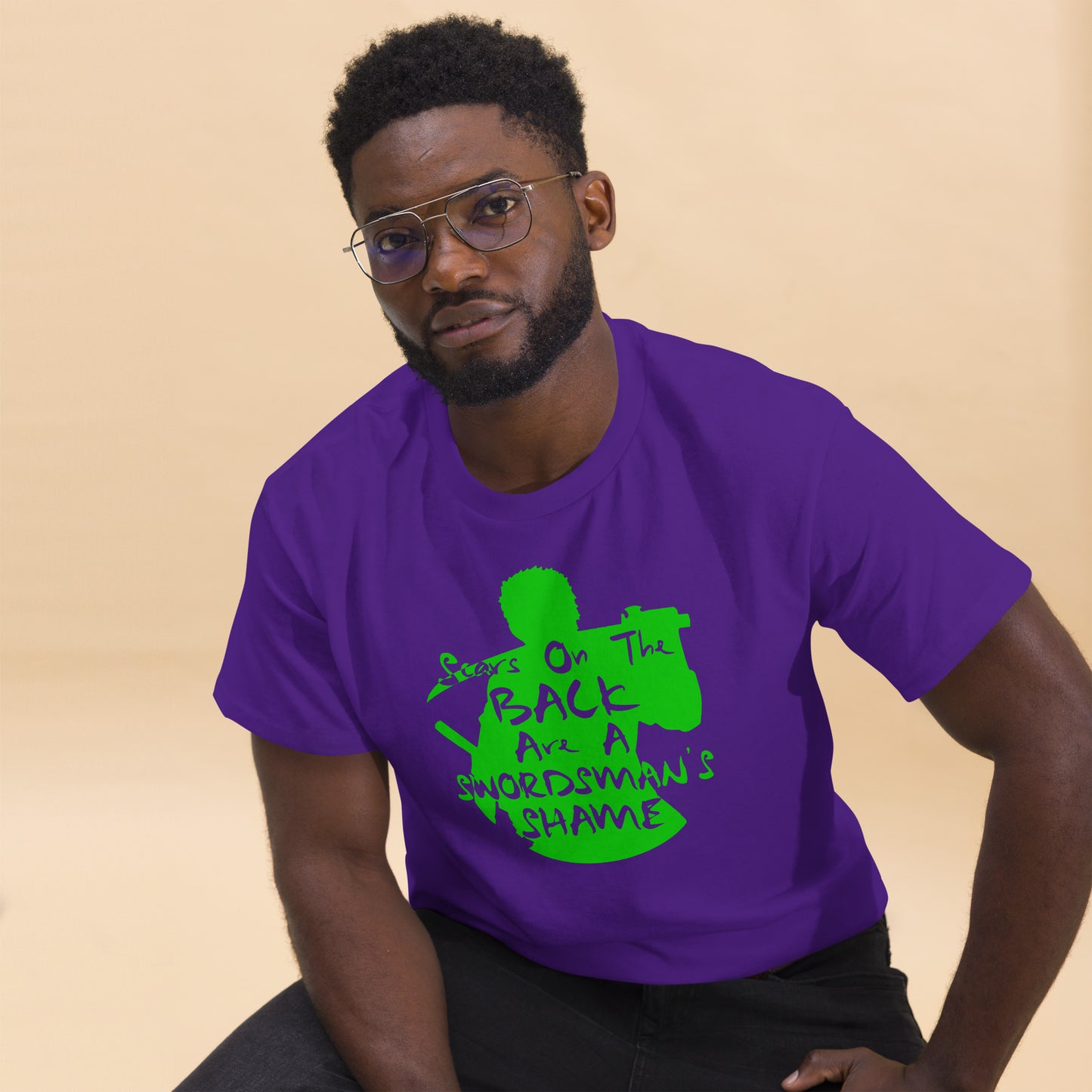 "Scars On The Back Are A Swordsman's Shame" Zoro Inspired Quote T-Shirt One Piece (Dark Fabric)