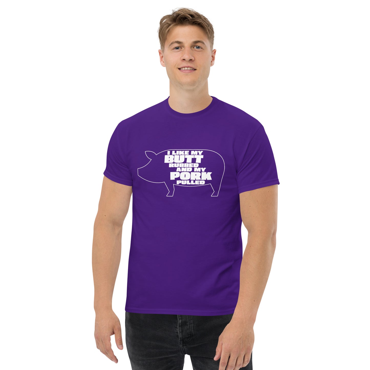 "I Like My Butt Rubbed And My Pork Pulled" Funny Grilling T-Shirt