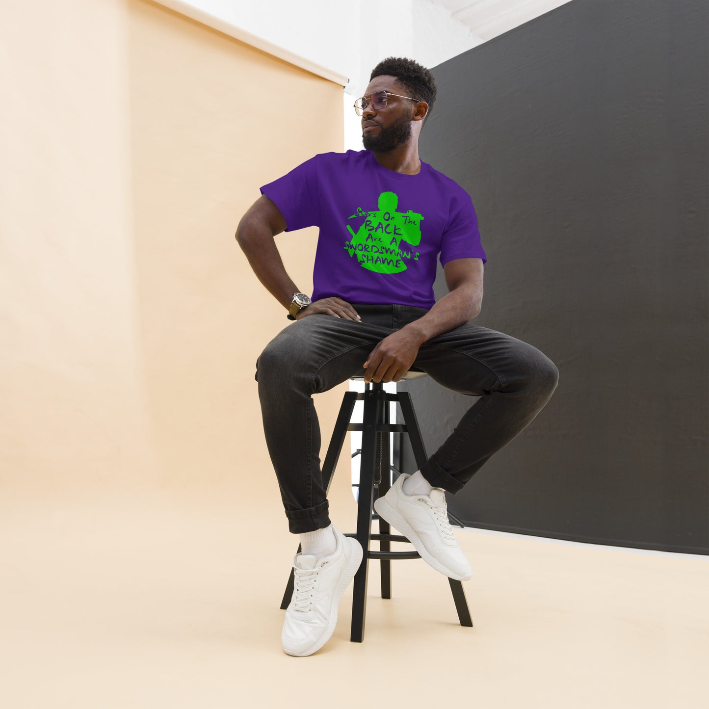 "Scars On The Back Are A Swordsman's Shame" Zoro Inspired Quote T-Shirt One Piece (Dark Fabric)