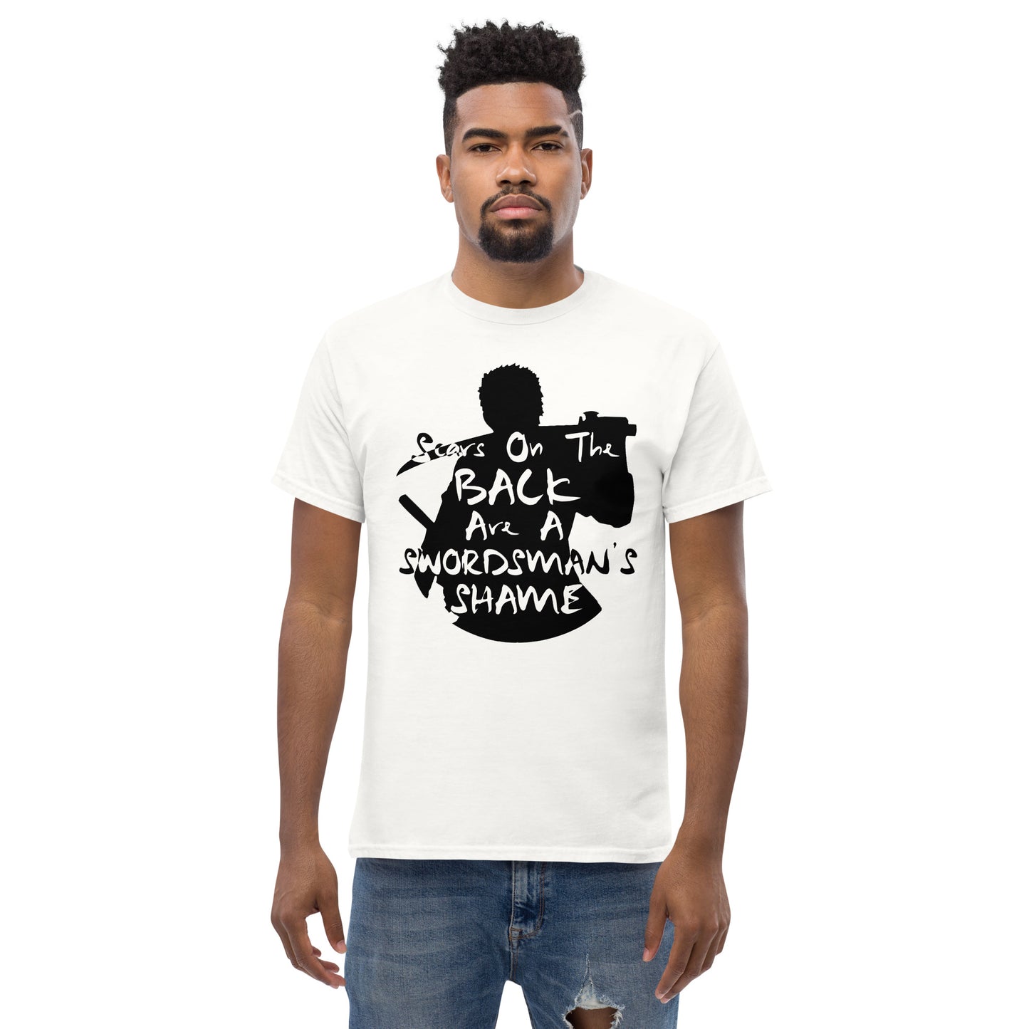 "Scars On The Back Are A Swordsman's Shame" Zoro Inspired Quote T-Shirt One Piece