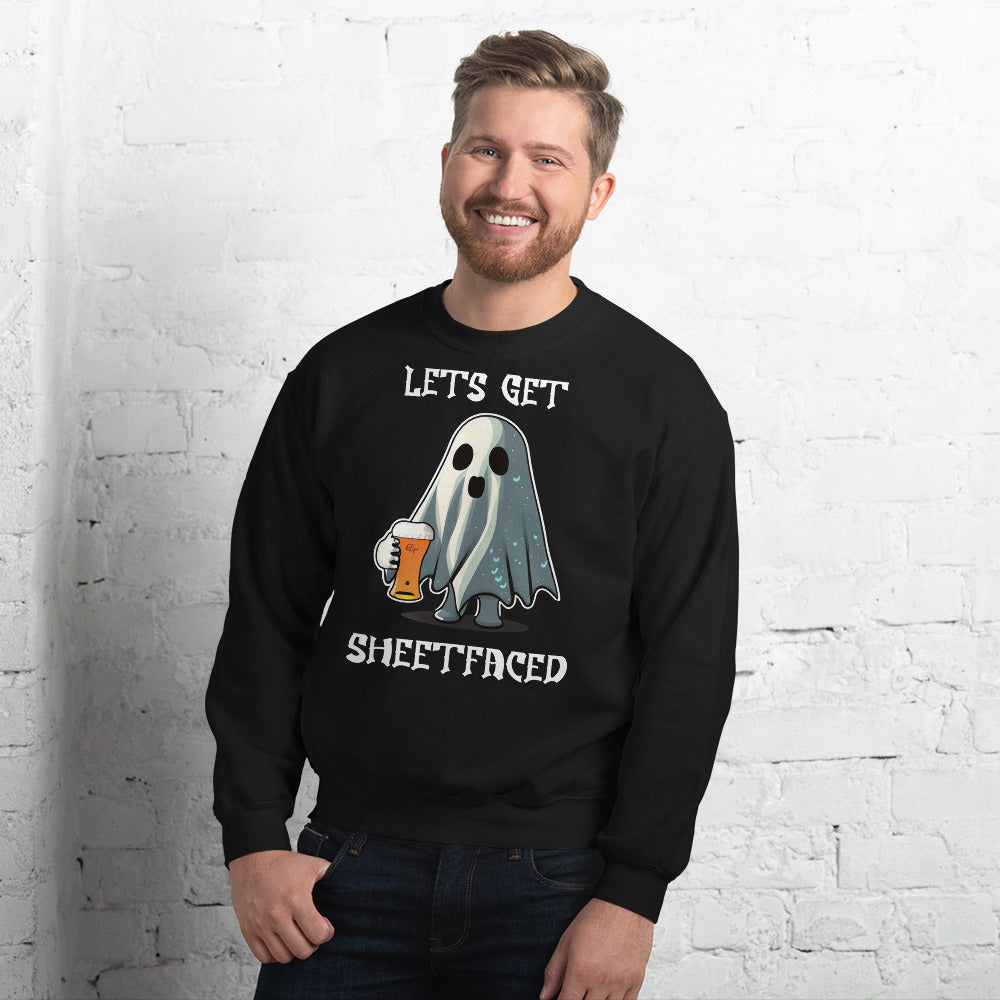 "Lets Get Sheetfaced" Funny Halloween Sweatshirt