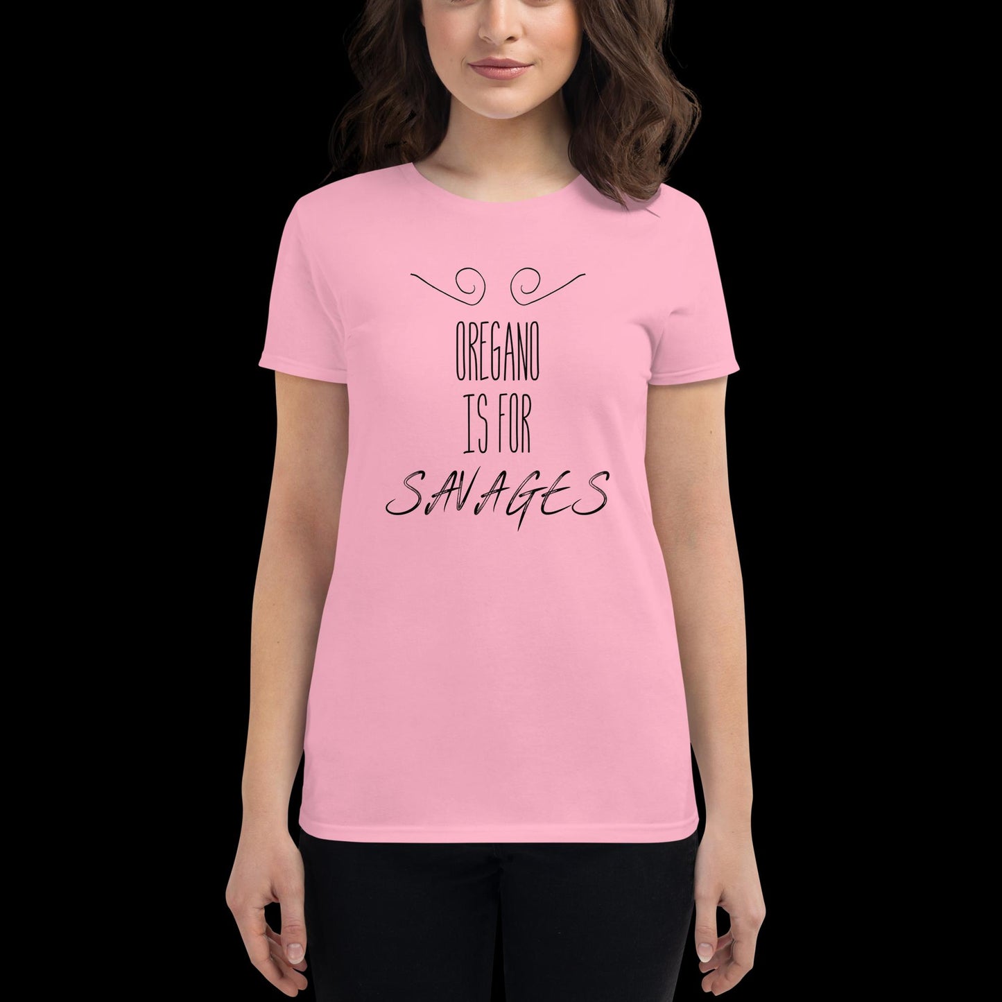 "Oregano Is For Savages" One Piece Inspired Sanji Vinsmoke Quote Women's Short Sleeve T-Shirt