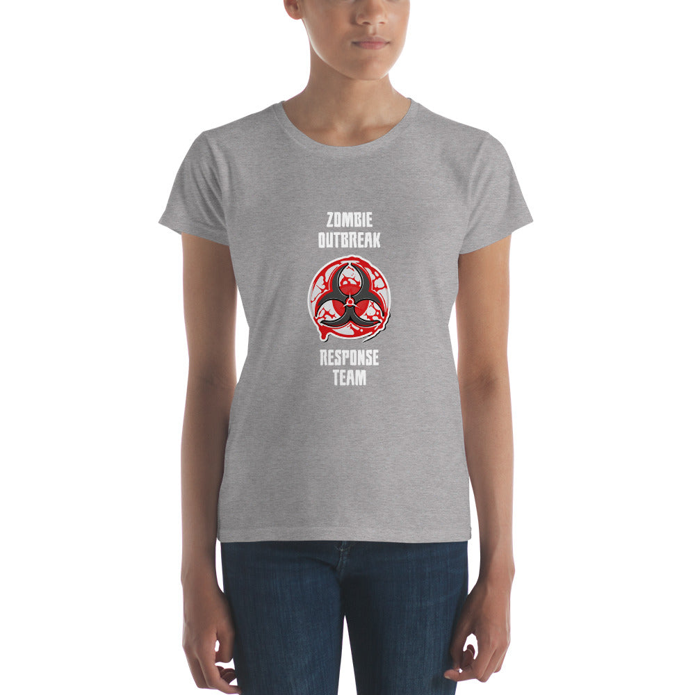 "Zombie Outbreak Response Team" Funny Halloween Women's Short Sleeve T-Shirt