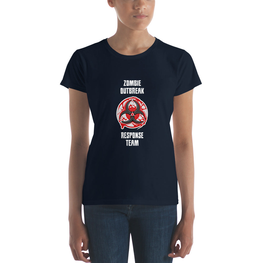 "Zombie Outbreak Response Team" Funny Halloween Women's Short Sleeve T-Shirt