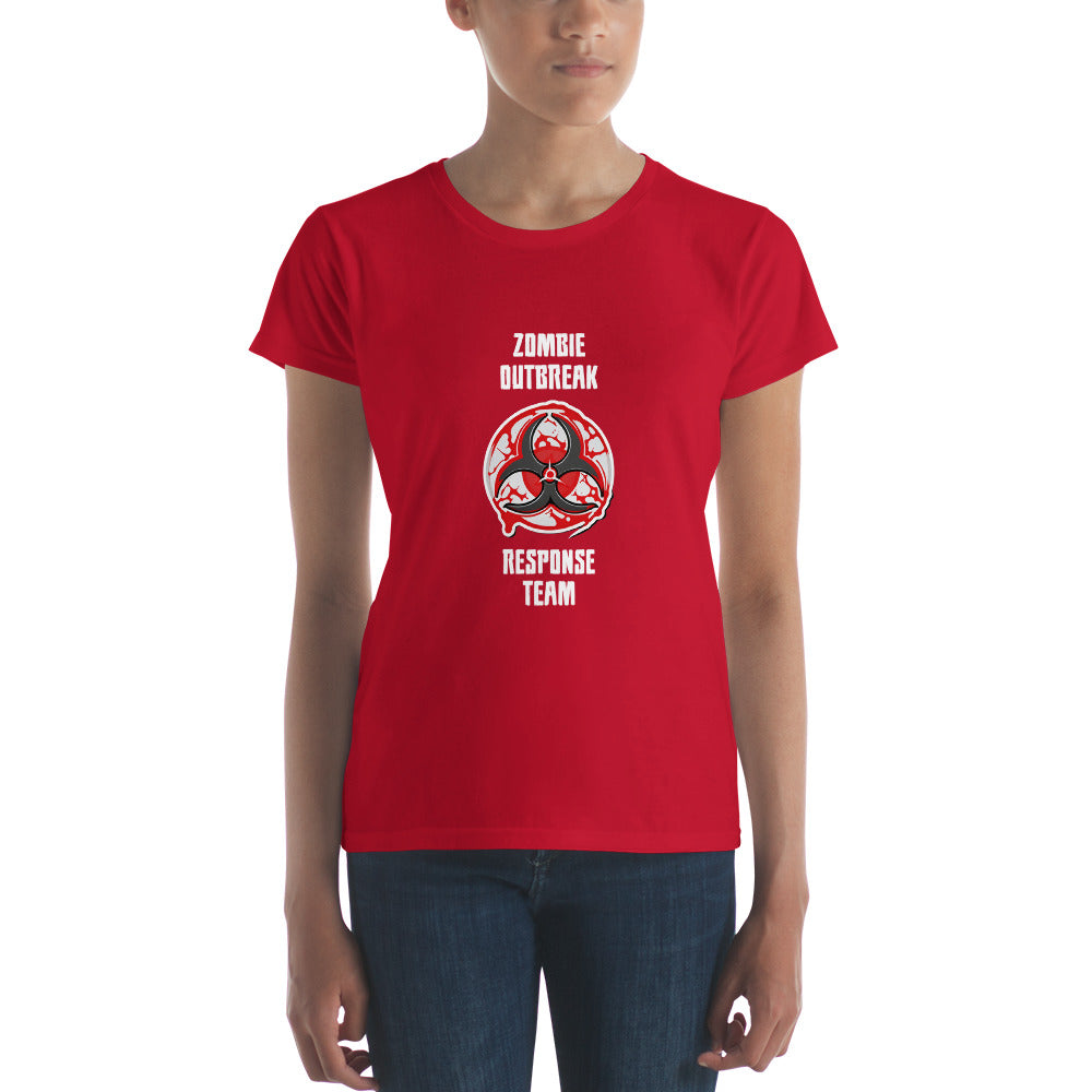 "Zombie Outbreak Response Team" Funny Halloween Women's Short Sleeve T-Shirt