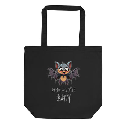 "I'm Just A Little Batty" Funny Halloween Tote Bag