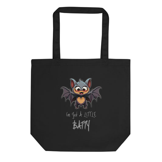 "I'm Just A Little Batty" Funny Halloween Tote Bag
