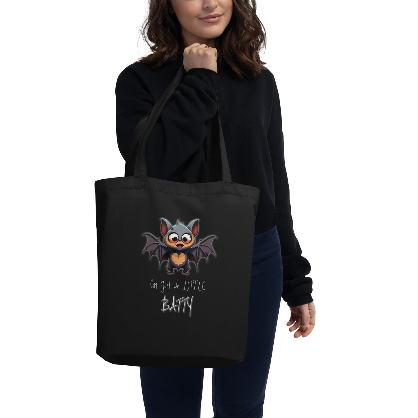 "I'm Just A Little Batty" Funny Halloween Tote Bag
