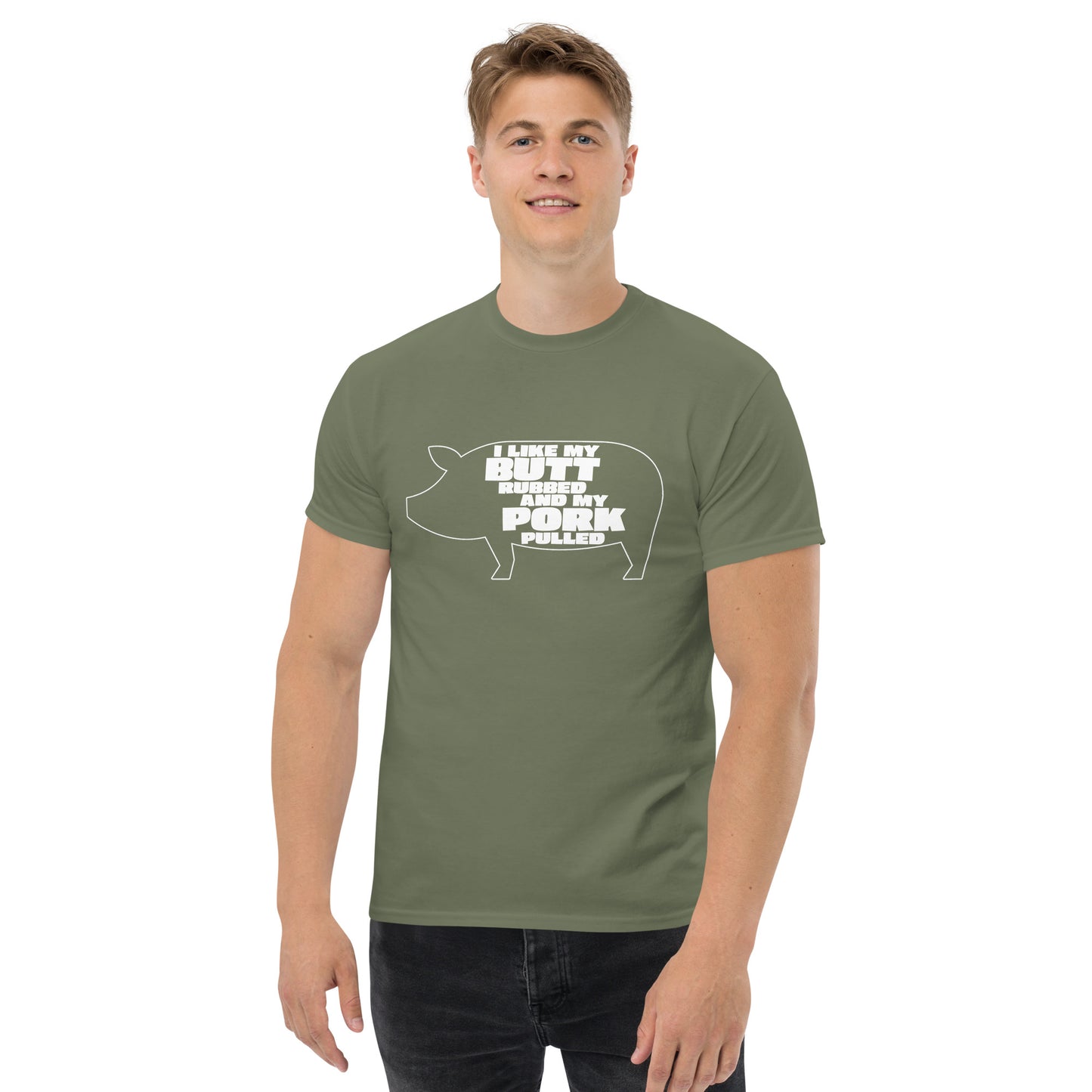"I Like My Butt Rubbed And My Pork Pulled" Funny Grilling T-Shirt