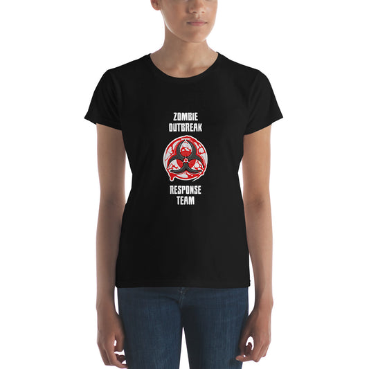 "Zombie Outbreak Response Team" Funny Halloween Women's Short Sleeve T-Shirt
