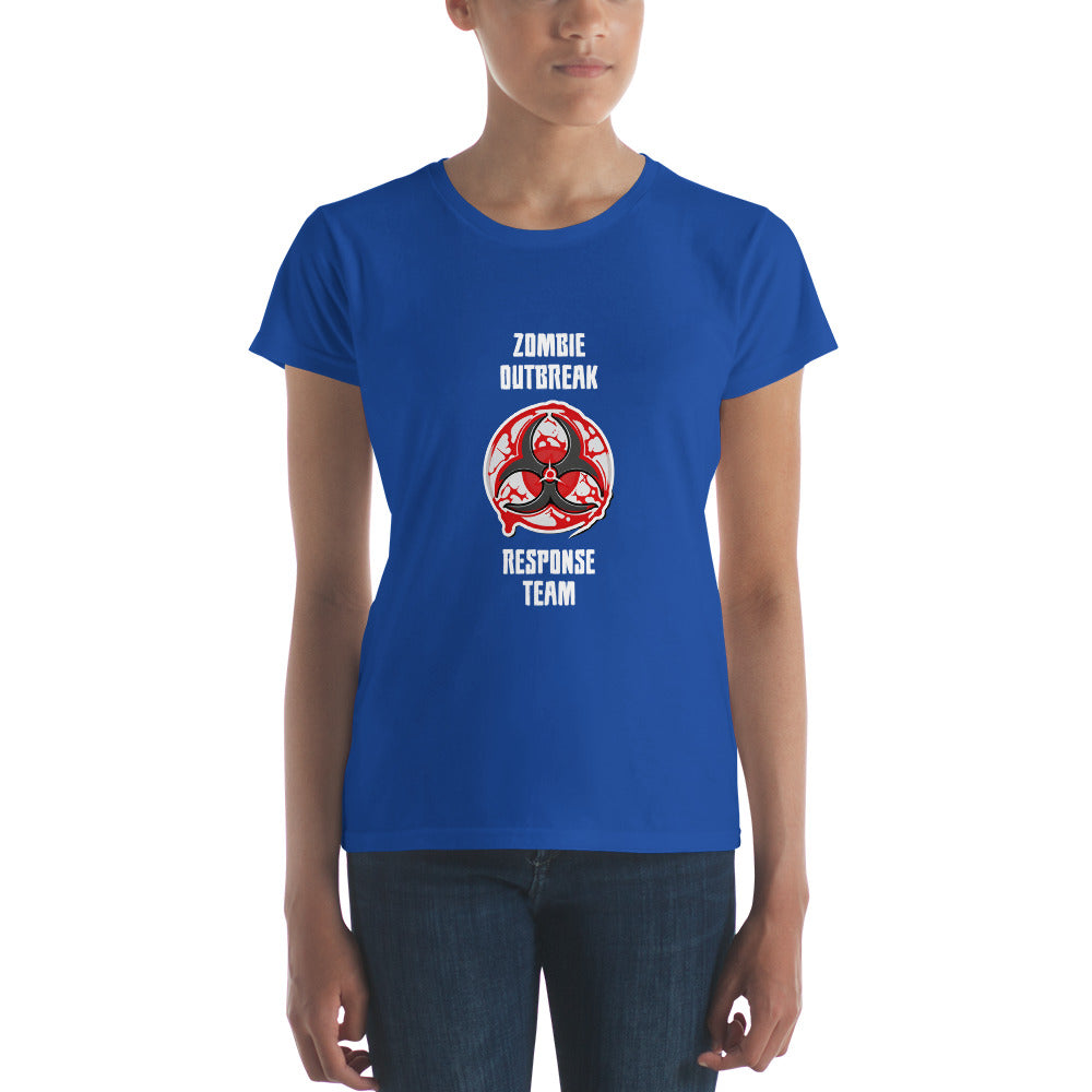 "Zombie Outbreak Response Team" Funny Halloween Women's Short Sleeve T-Shirt