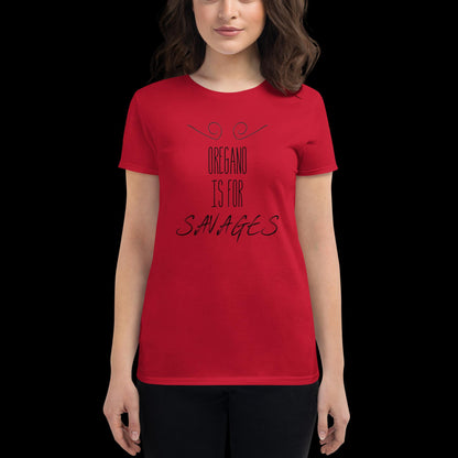 "Oregano Is For Savages" One Piece Inspired Sanji Vinsmoke Quote Women's Short Sleeve T-Shirt