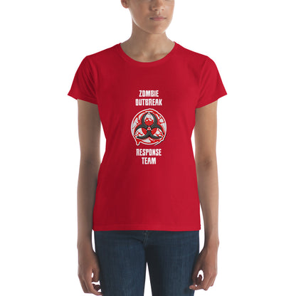 "Zombie Outbreak Response Team" Funny Halloween Women's Short Sleeve T-Shirt